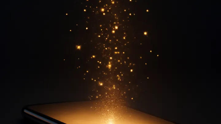 6444 BAT COM - Modern phone with glowing screen 6444 BAT COM Modern phone with glowing screen